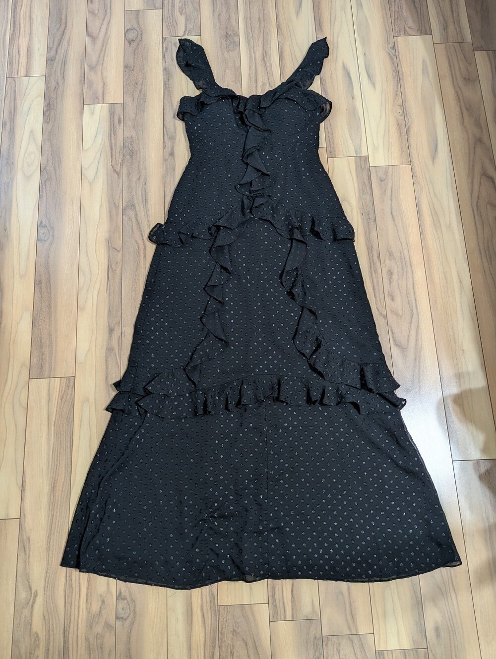 EUC! Lilly Pulitzer Riland Maxi Dress Onyx Morrocan Metallic Clip Size 8
